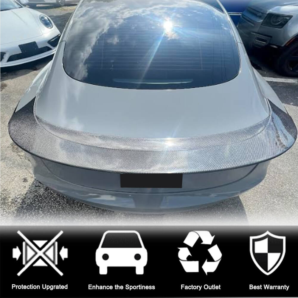 Tesla Model 3 Sedan 4-Door 2016-2022 Rear Trunk Spoiler Carbon Fiber-Ahacarbon