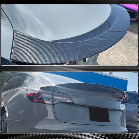 Tesla Model 3 Sedan 4-Door 2016-2022 Rear Trunk Spoiler Carbon Fiber-Ahacarbon