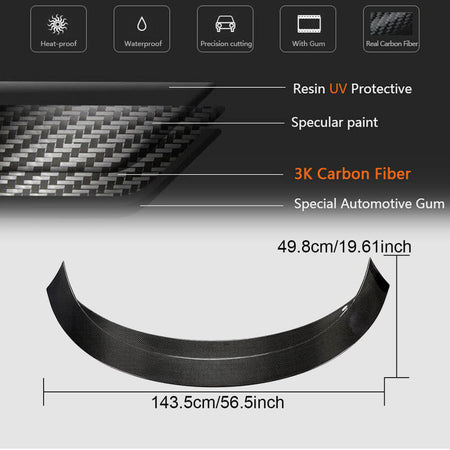 Tesla Model 3 Sedan 4-Door 2016-2022 Rear Trunk Spoiler Carbon Fiber-Ahacarbon