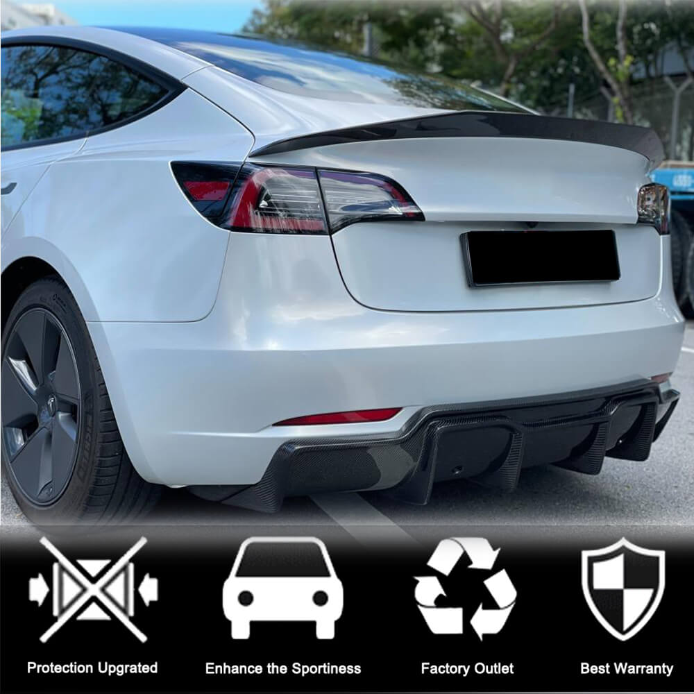 Tesla Model 3 2017-2023 Carbon Fiber/FRP Rear Trunk Spoiler-Ahacarbon