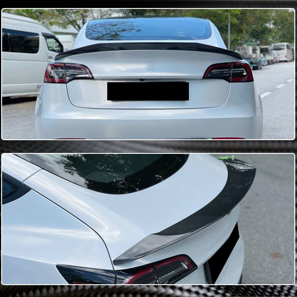 Tesla Model 3 2017-2023 Carbon Fiber/FRP Rear Trunk Spoiler-Ahacarbon