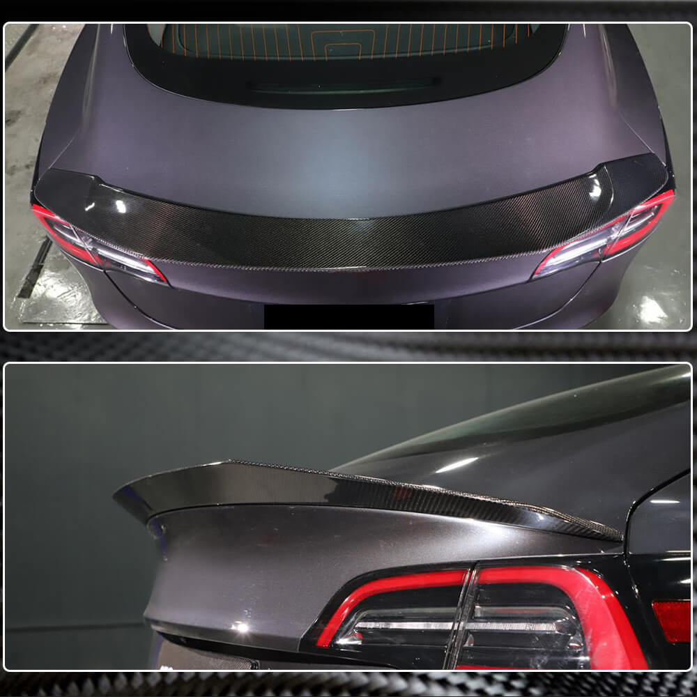Tesla Model 3 2017-2023 Carbon Fiber/FRP Rear Trunk Spoiler-Ahacarbon