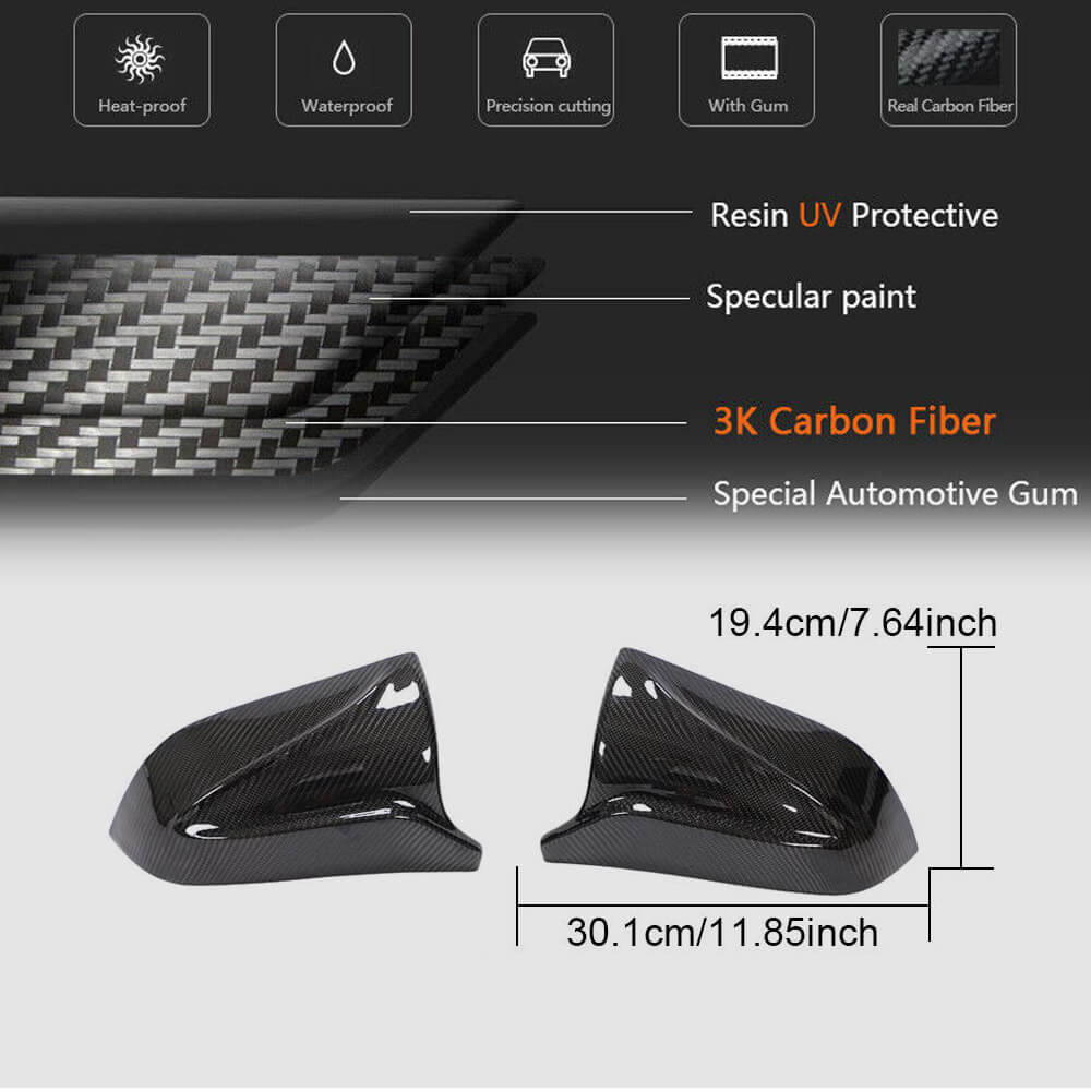 Tesla Model 3 Mirror Covers Replacement Carbon Fiber-Ahacarbon