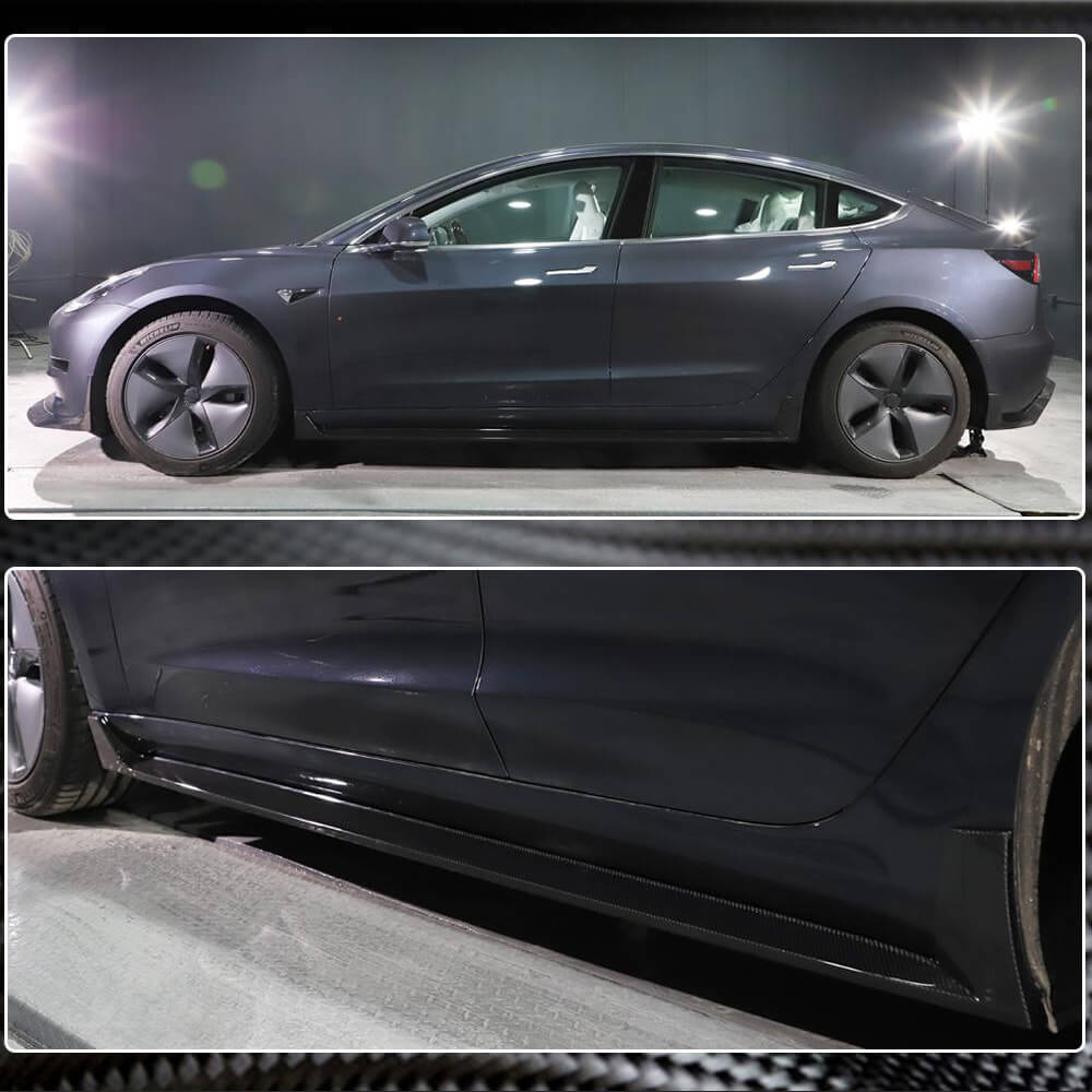 Tesla Model 3 Sedan 2016-2022 Side Skirts Carbon Fiber-Ahacarbon
