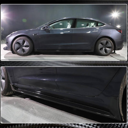 Tesla Model 3 Sedan 2016-2022 Side Skirts Carbon Fiber-Ahacarbon