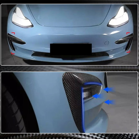 Tesla Model 3 2016-2022 Front Bumper Vents Dry Carbon Fiber-Ahacarbon