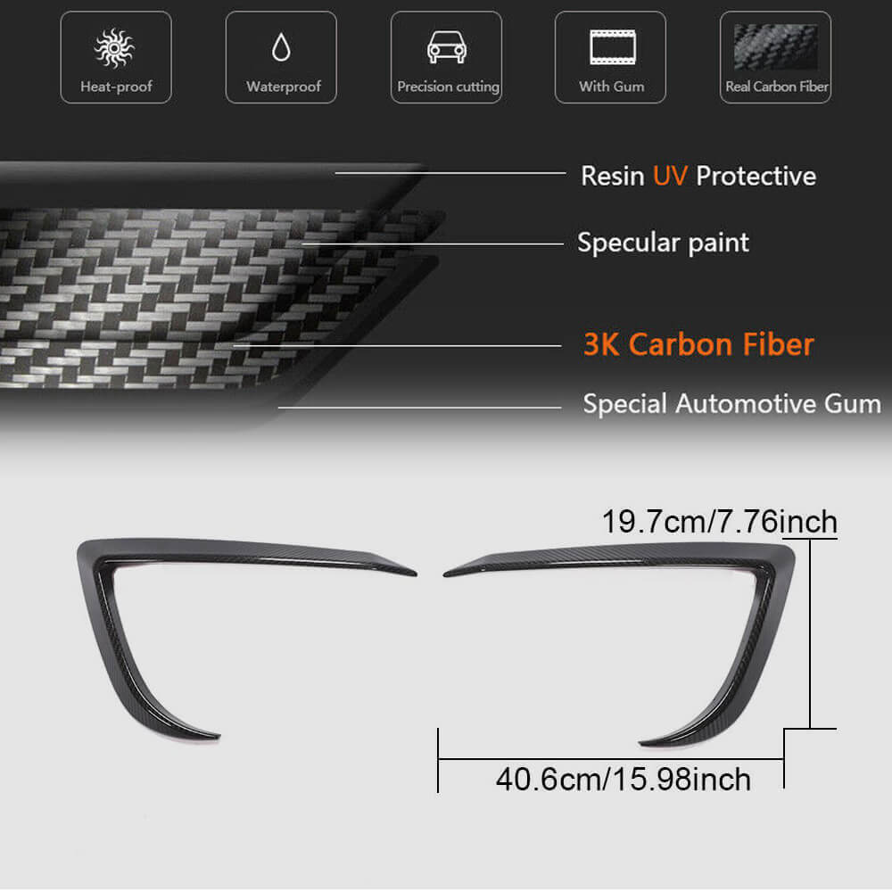 Tesla Model 3 2016-2022 Front Bumper Vents Dry Carbon Fiber-Ahacarbon