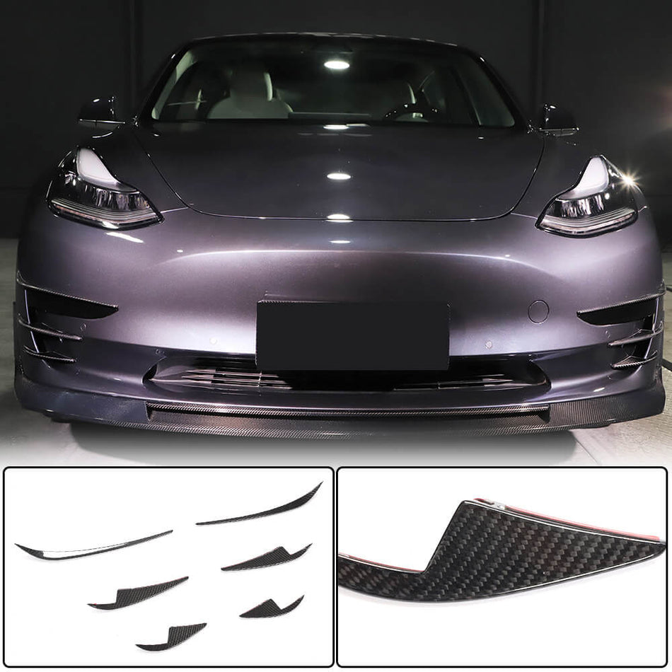 Tesla Model 3 2016-2022 Front Bumper Vents Dry Carbon Fiber-Ahacarbon