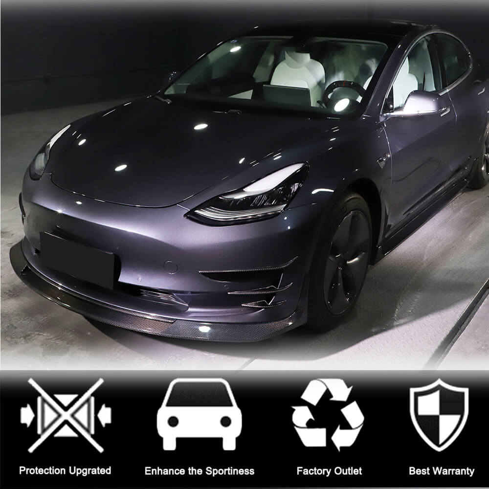 Tesla Model 3 2016-2022 Front Bumper Vents Dry Carbon Fiber-Ahacarbon