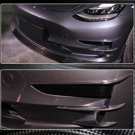 Tesla Model 3 2016-2022 Front Bumper Vents Dry Carbon Fiber-Ahacarbon