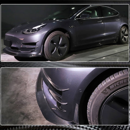 Tesla Model 3 2016-2022 Front Bumper Vents Dry Carbon Fiber-Ahacarbon
