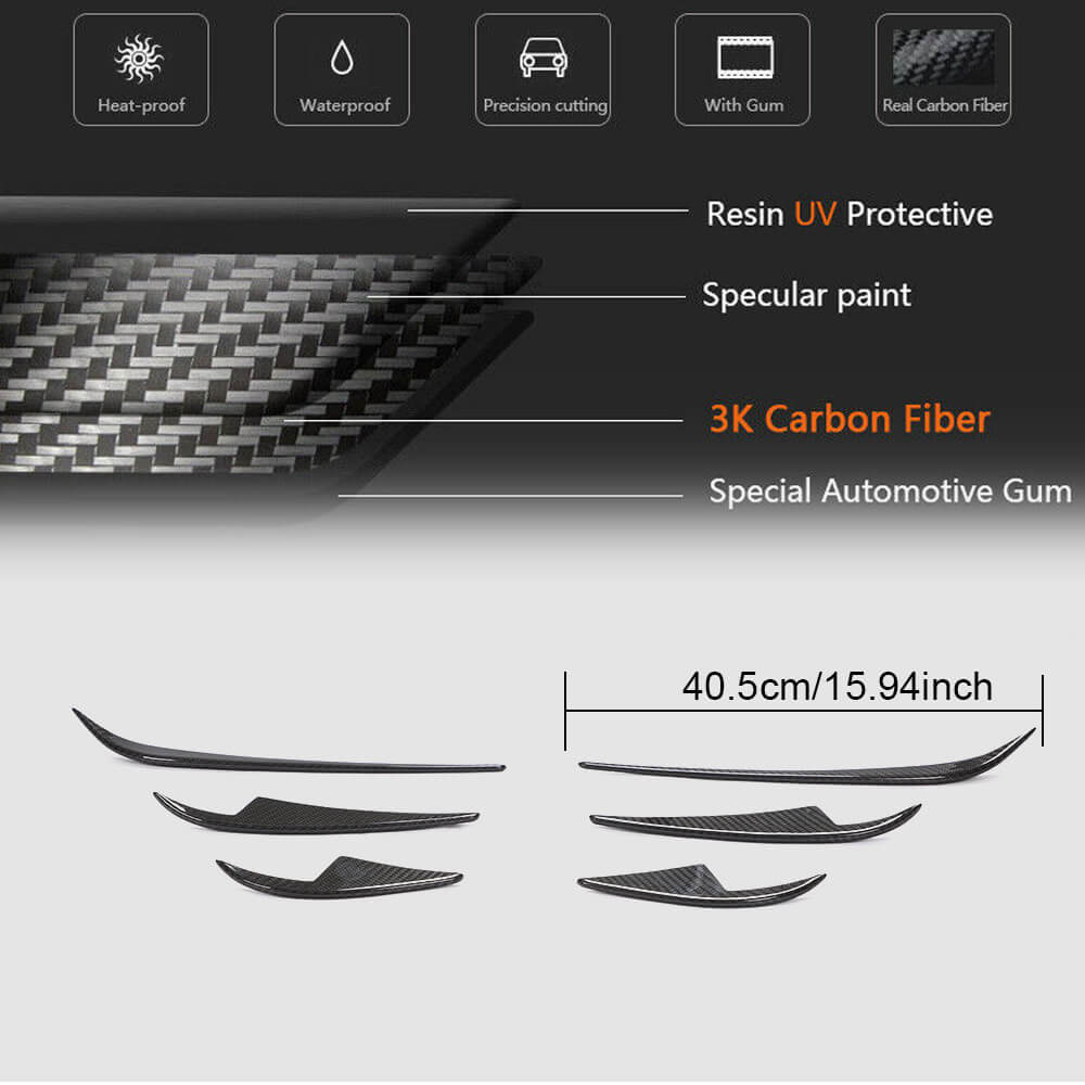 Tesla Model 3 2016-2022 Front Bumper Vents Dry Carbon Fiber-Ahacarbon