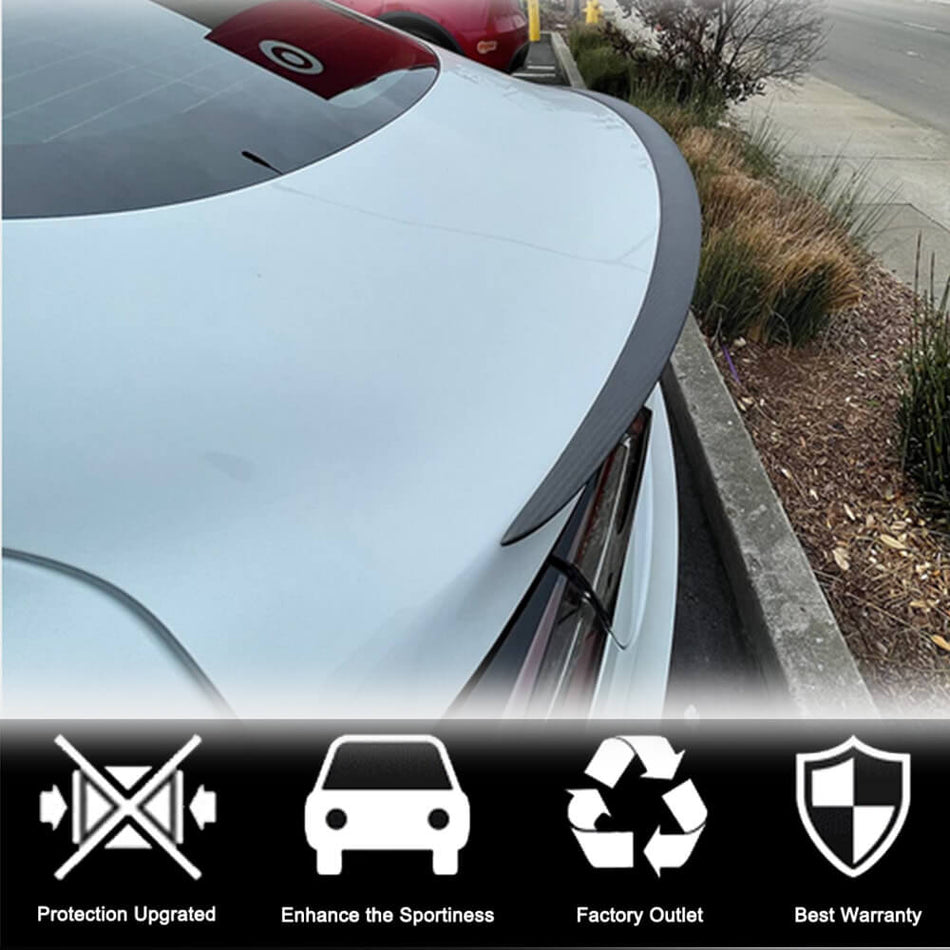 Tesla Model 3 2016-2022 Rear Trunk Spoiler Dry Carbon Fiber-Ahacarbon