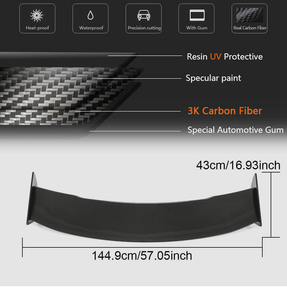 Tesla Model 3 Rear Trunk Spoiler Dry Carbon Fiber-Ahacarbon