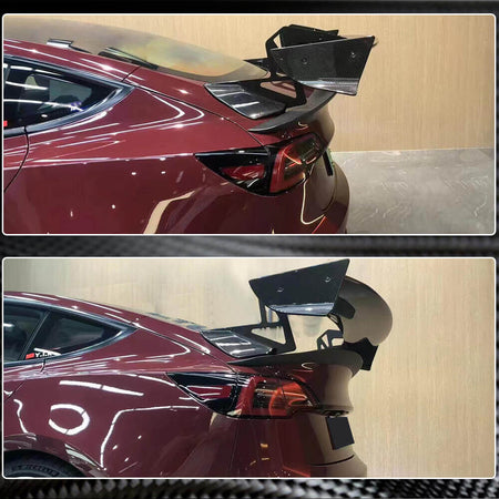 Tesla Model 3 Rear Trunk Spoiler Dry Carbon Fiber-Ahacarbon