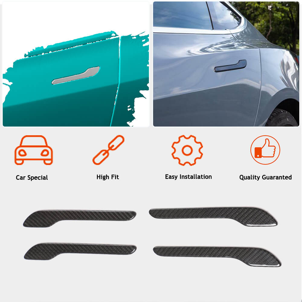 Tesla Model 3 2016-2022 Door Handle Cover Dry Carbon Fiber-Ahacarbon