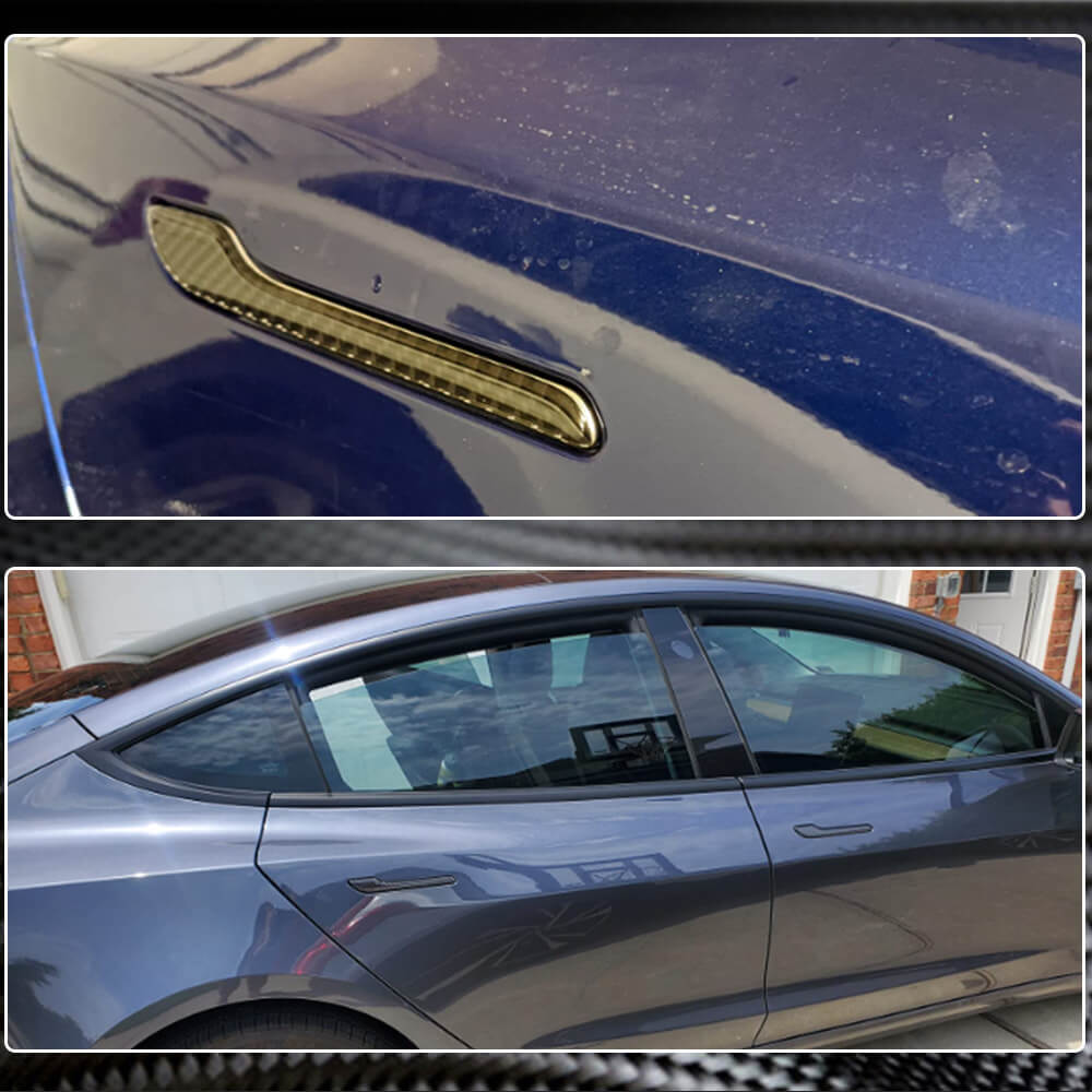 Tesla Model 3 2016-2022 Door Handle Cover Dry Carbon Fiber-Ahacarbon