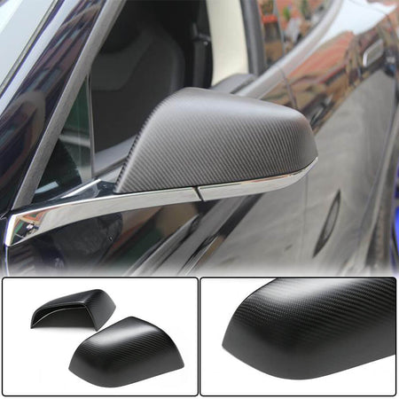 Tesla Model 3 Mirror Cover Add-on Dry Carbon Fiber-Ahacarbon