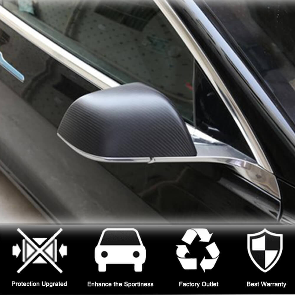Tesla Model 3 Mirror Cover Add-on Dry Carbon Fiber-Ahacarbon