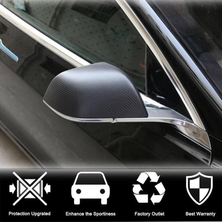 Tesla Model 3 Mirror Cover Add-on Dry Carbon Fiber-Ahacarbon