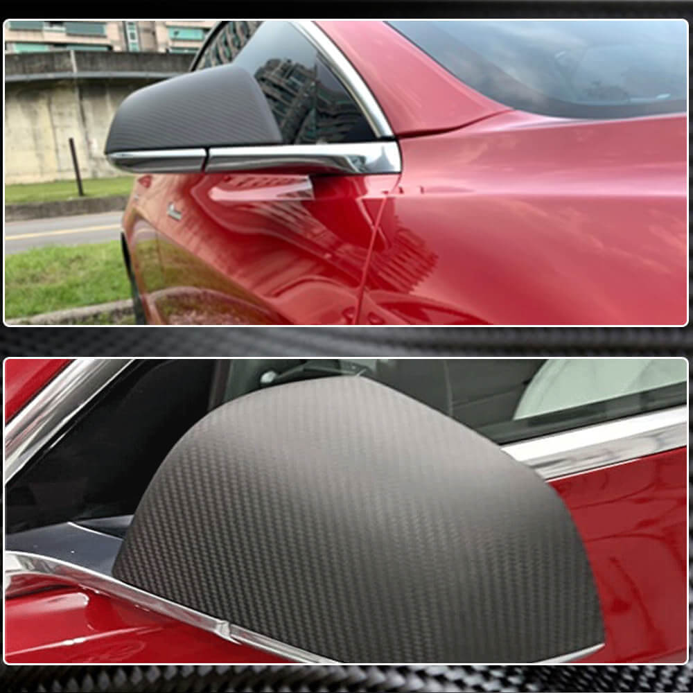 Tesla Model 3 Mirror Cover Add-on Dry Carbon Fiber-Ahacarbon