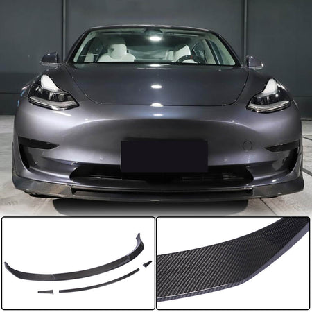 Tesla Model 3 2016-2022 Front Bumper Lip Carbon Fiber-Ahacarbon