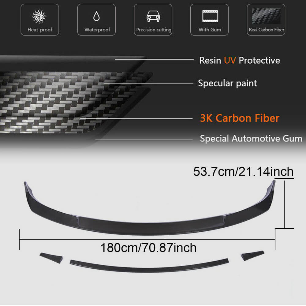 Tesla Model 3 2016-2022 Front Bumper Lip Carbon Fiber-Ahacarbon