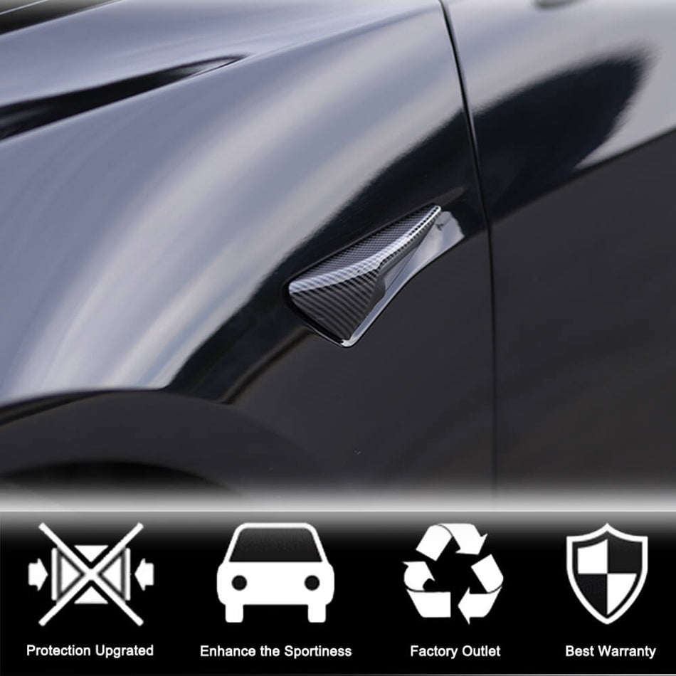 Tesla Model 3 2016-2022 Side Camera Protective Fender Cover Dry Carbon Fiber-Ahacarbon