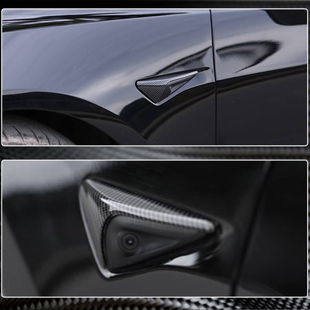 Tesla Model 3 2016-2022 Side Camera Protective Fender Cover Dry Carbon Fiber-Ahacarbon