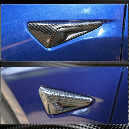 Tesla Model 3 2016-2022 Side Camera Protective Fender Cover Dry Carbon Fiber-Ahacarbon