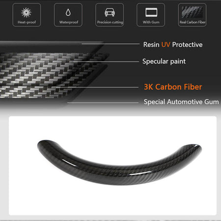 Tesla Model 3 & Y 2019-2023 Steering wheel patch Dry Carbon Fiber-Ahacarbon