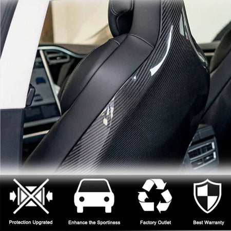 Tesla Model S 2012-2020 Front Seatback Cover Carbon Fiber-Ahacarbon