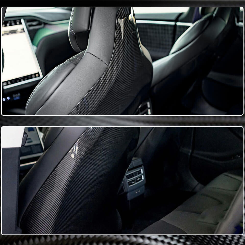 Tesla Model S 2012-2020 Front Seatback Cover Carbon Fiber-Ahacarbon