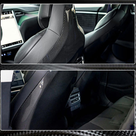 Tesla Model S 2012-2020 Front Seatback Cover Carbon Fiber-Ahacarbon