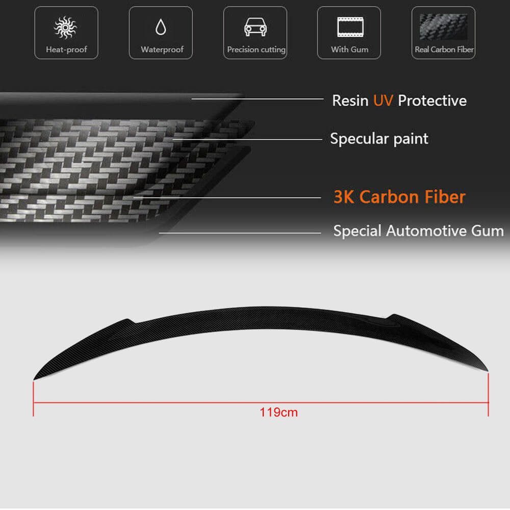 Tesla Model S 2012-2023 Carbon Fiber Rear Trunk Spoiler-Ahacarbon