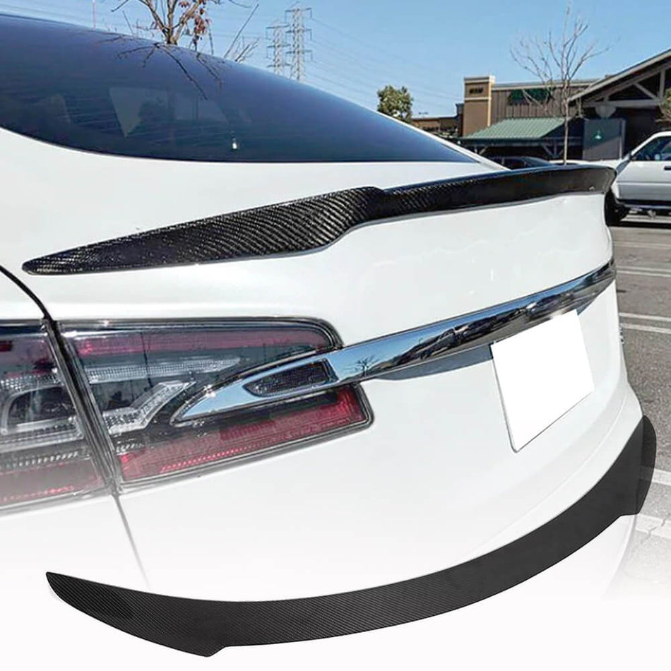 Tesla Model S 2012-2023 Carbon Fiber Rear Trunk Spoiler-Ahacarbon