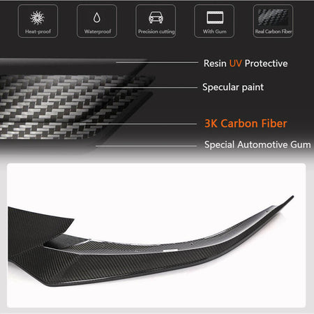 Tesla Model S 2021-2023 Front Bumper Lip Carbon Fiber-Ahacarbon