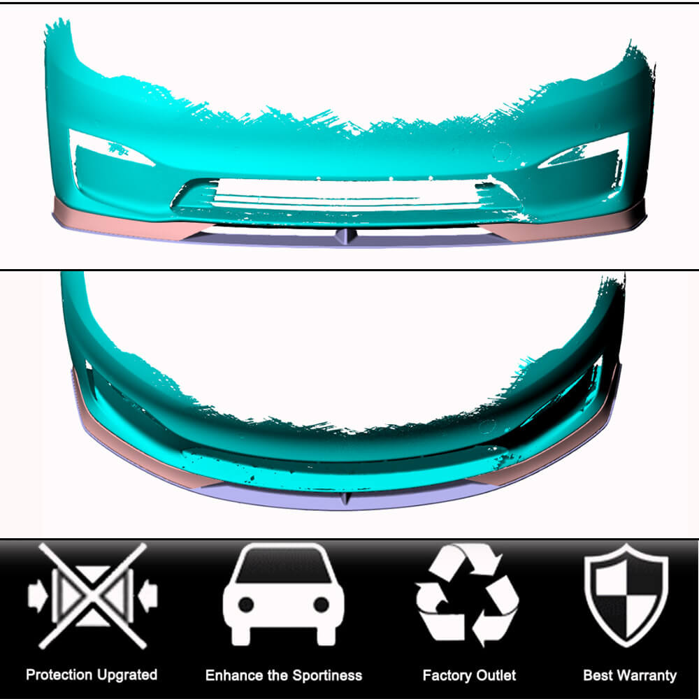 Tesla Model S 2021-2023 Front Bumper Lip Carbon Fiber-Ahacarbon