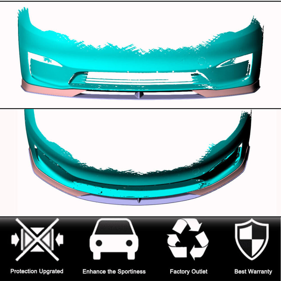 Tesla Model S 2021-2023 Front Bumper Lip Carbon Fiber-Ahacarbon