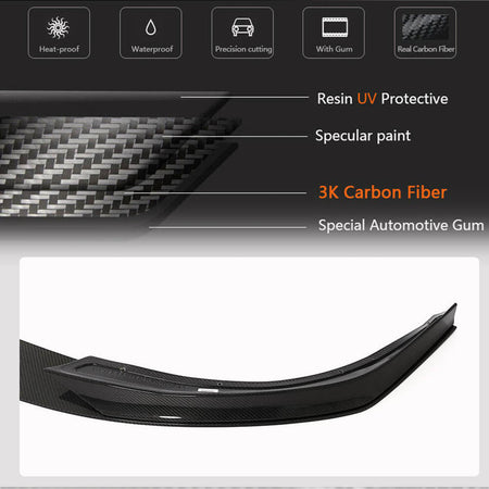 Tesla Model S 2021-2023 Front Bumper Lip Carbon Fiber-Ahacarbon