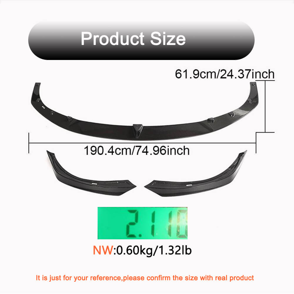 Tesla Model S 2021-2023 Front Bumper Lip Carbon Fiber-Ahacarbon