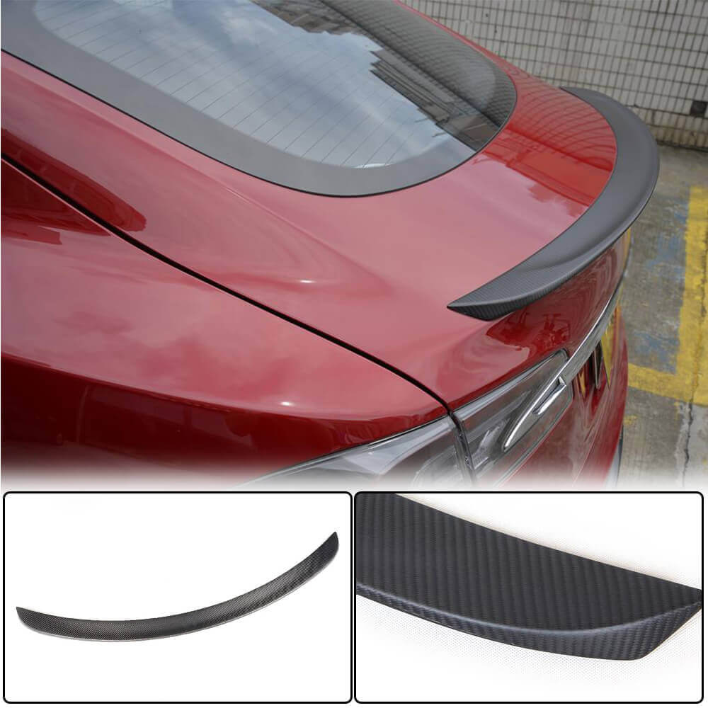 Tesla Model S 2012-2024 Carbon Fiber Rear Trunk Spoiler Boot Wing Lip-Ahacarbon