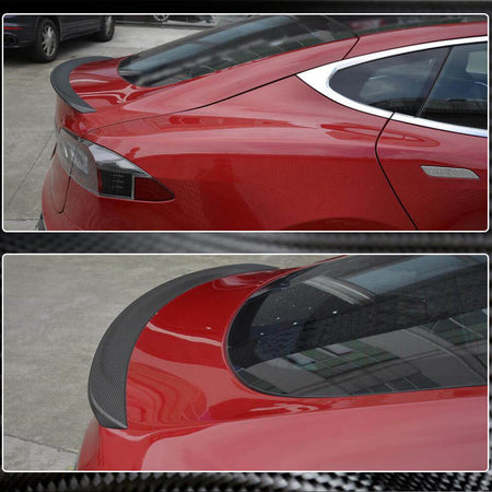 Tesla Model S 2012-2024 Carbon Fiber Rear Trunk Spoiler Boot Wing Lip-Ahacarbon