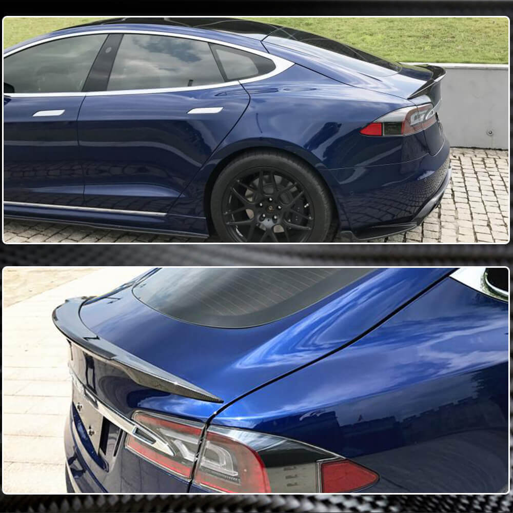 Tesla Model S 2012-2024 Rear Trunk Spoiler Carbon Fiber/FRP-Ahacarbon