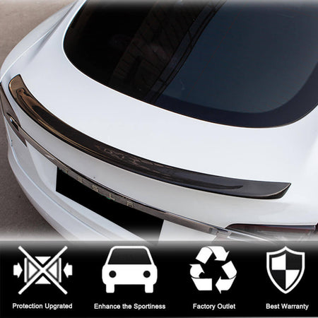 Tesla Model S 2012-2024 Carbon Fiber Rear Trunk Spoiler Boot Wing Lip-Ahacarbon