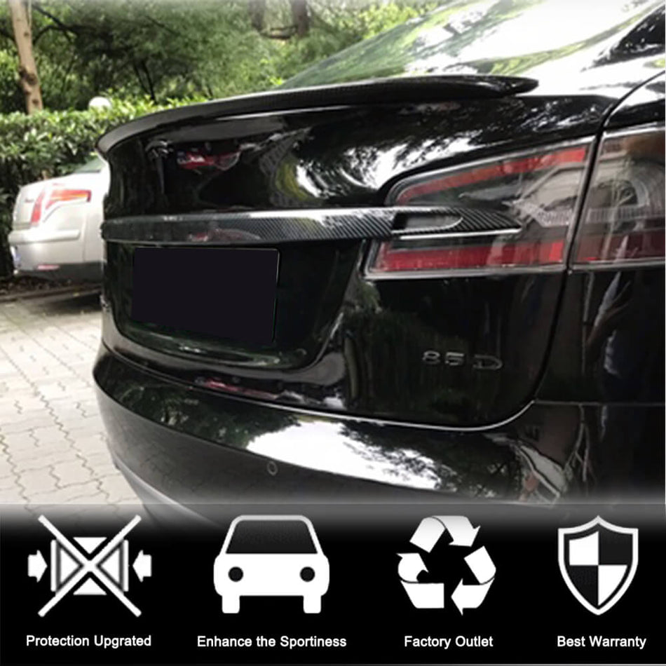 Tesla Model S 2016-2020 Rear Tailgate Trunk Lid Tail Cover Carbon Fiber-Ahacarbon