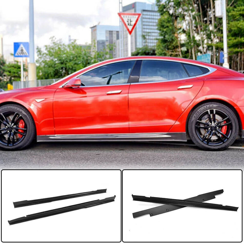 Tesla Model S 2014-2020 Side Skirts Carbon Fiber-Ahacarbon