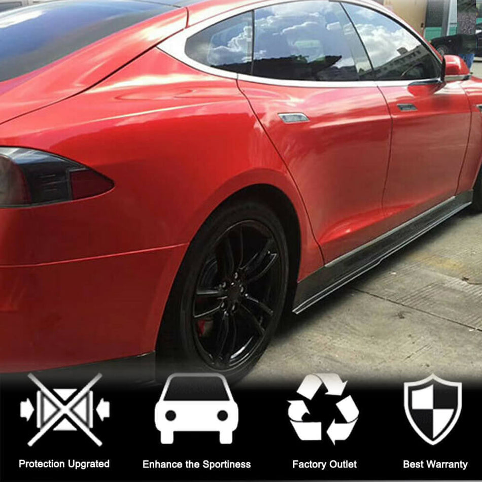 Tesla Model S 2014-2020 Side Skirts Carbon Fiber-Ahacarbon