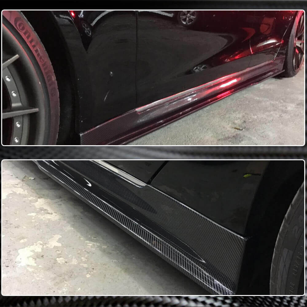 Tesla Model S 2014-2020 Side Skirts Carbon Fiber-Ahacarbon