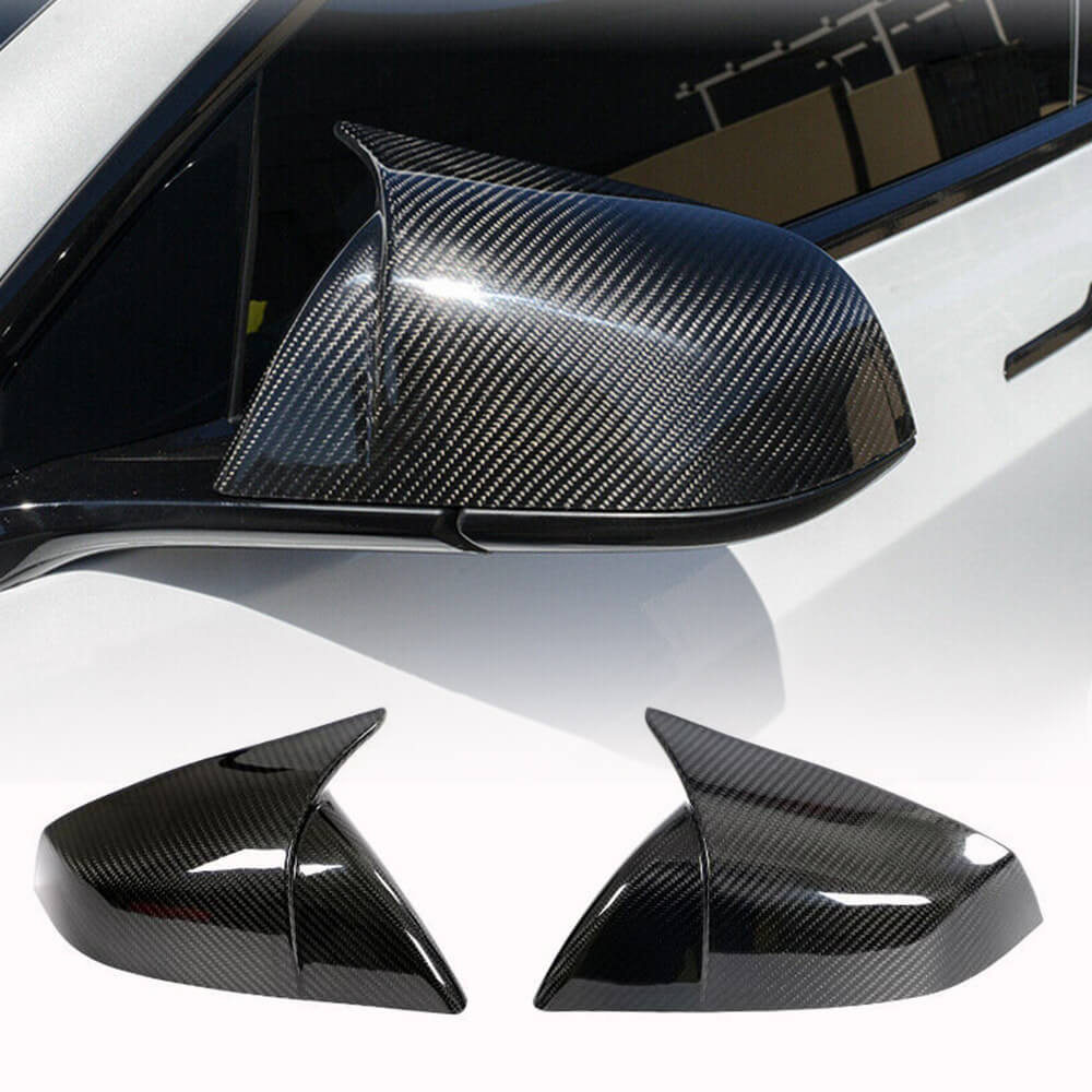Tesla Model S 2021+ Mirror Covers Add-on Style Dry Carbon Fiber-Ahacarbon